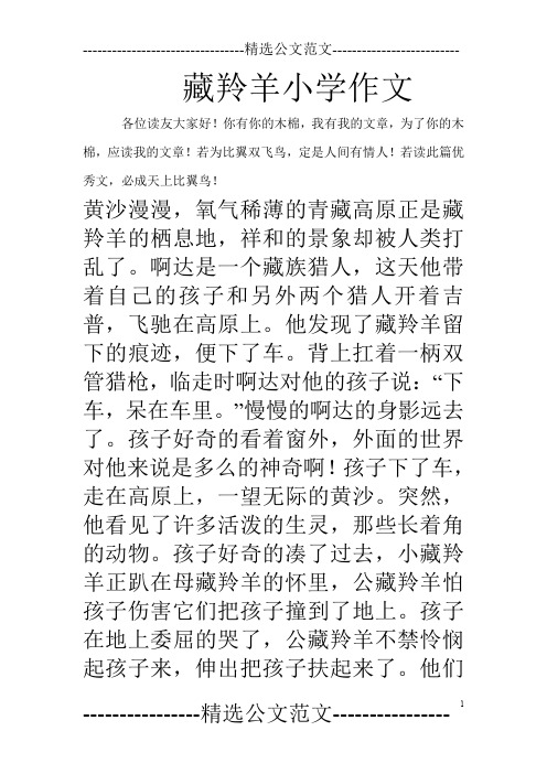 藏羚羊小学作文