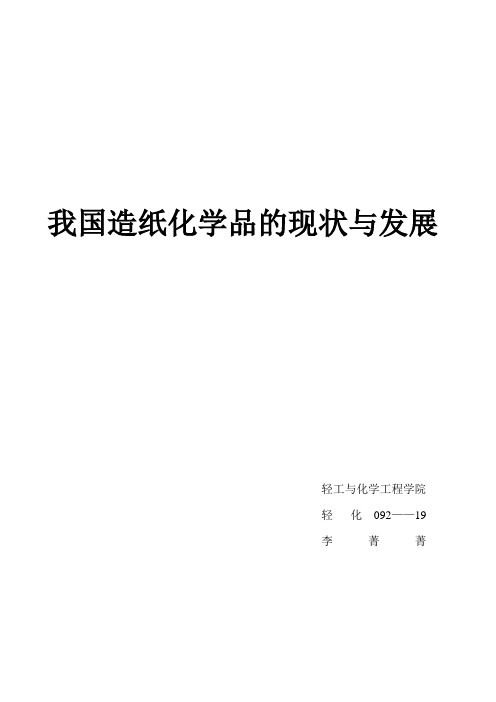 造纸化学品