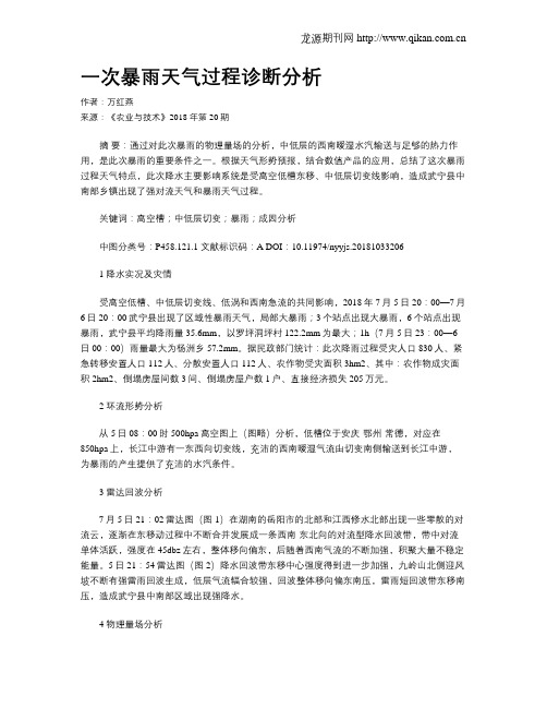 一次暴雨天气过程诊断分析