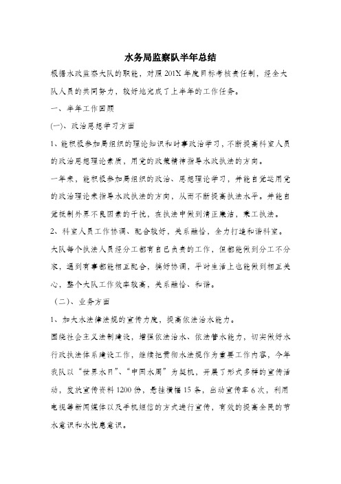 水务局监察队半年总结.docx