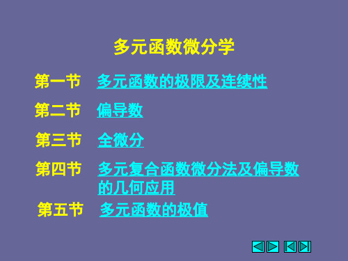多元函数微分学