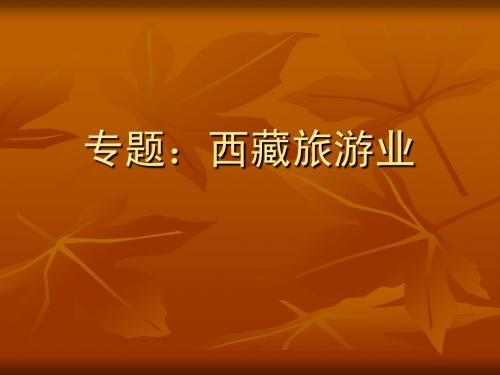 西藏旅游业课件