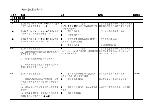ISO-TS16949-2009检查表