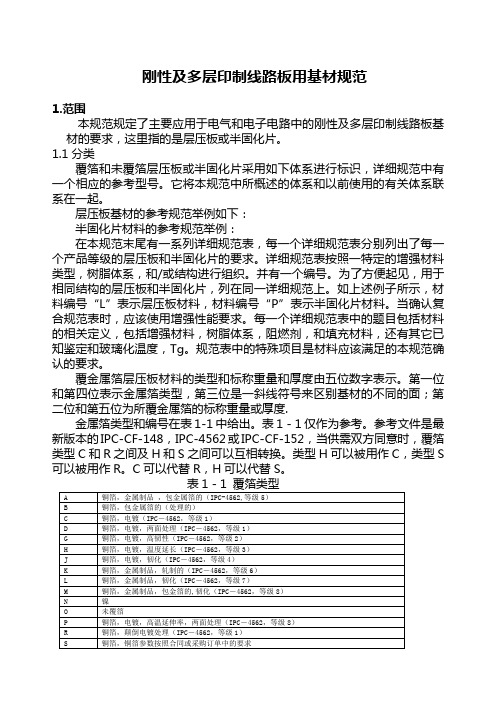 IPC刚性多层印制线路板的基材规范