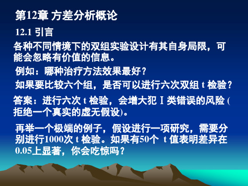 统计学第12讲 第12章 方差分析概论