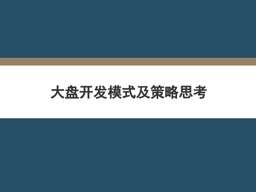 郊区大盘开发模式及策略