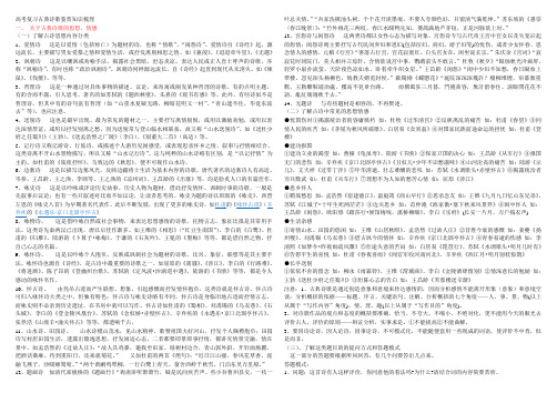 高考复习古典诗歌鉴赏知识梳理