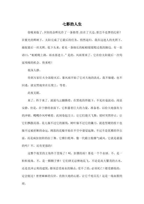 七彩的人生_初中初三作文900字