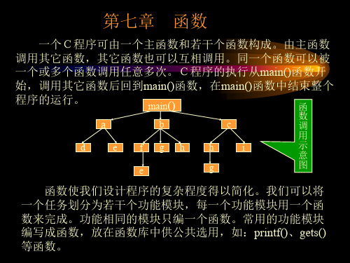 一个C程序可由一个主函数和若干个函数构成由主函数调用