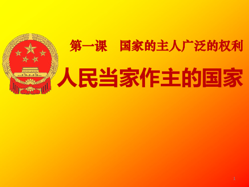 人教版八年级思想品德下册课件 第一课第一框人民当家作主的国家