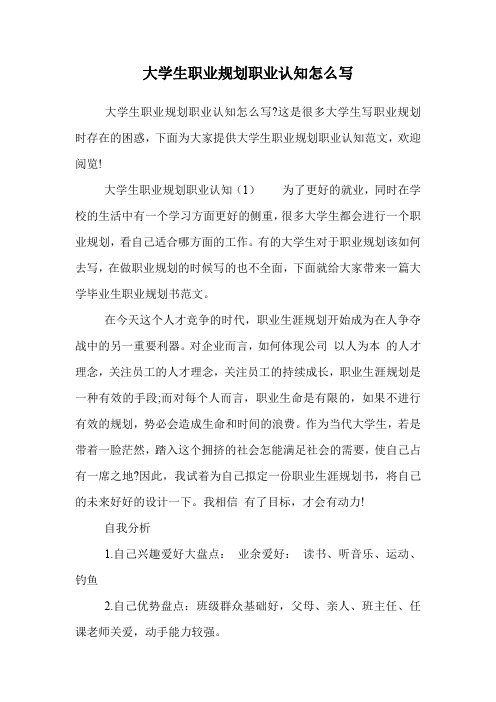 大学生职业规划职业认知怎么写.doc