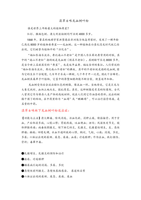 滇草6味龙血树叶粉