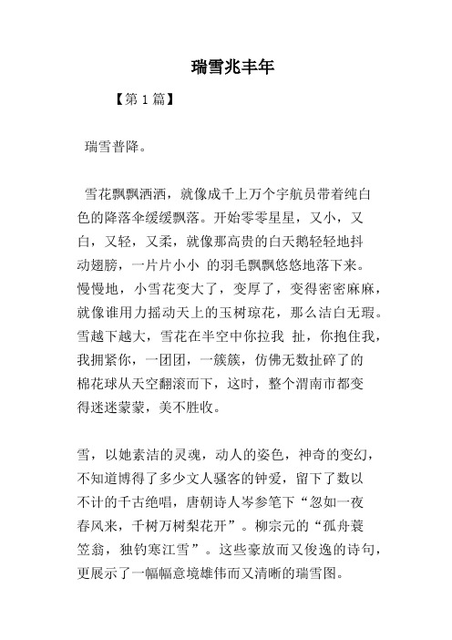 瑞雪兆丰年