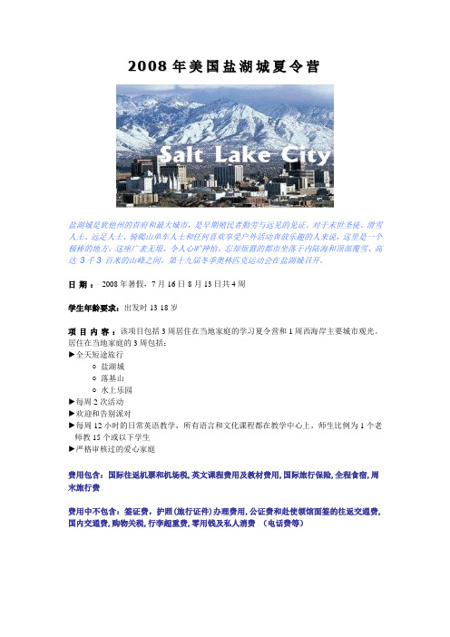 2008年美国盐湖城夏令营