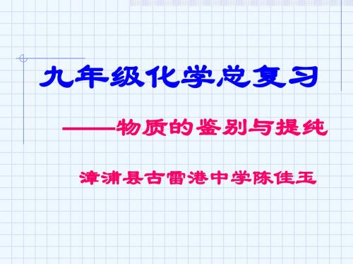 化学人教版九年级下册物质鉴别与提纯