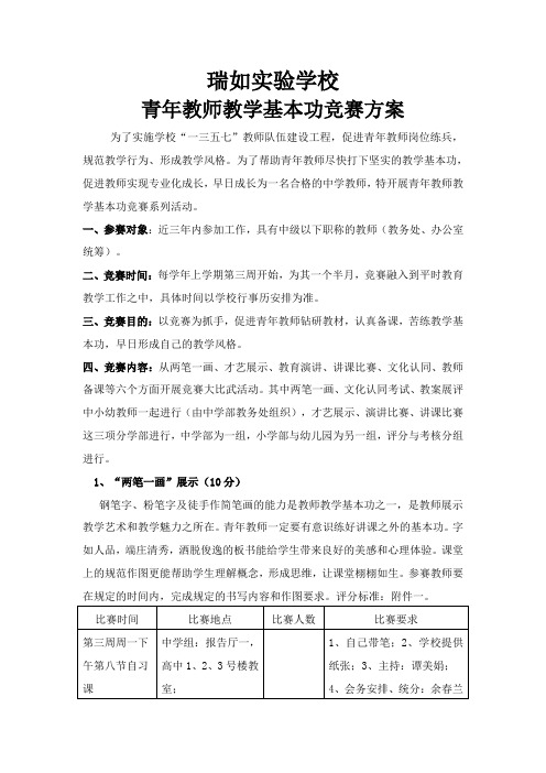 青年教师基本功竞赛方案