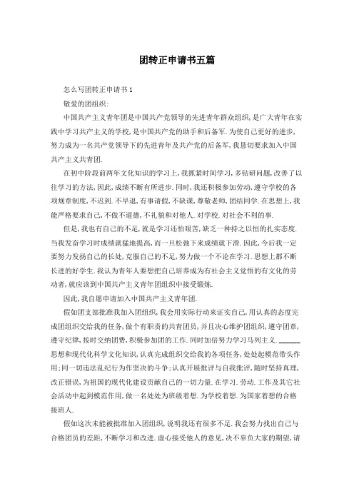 团转正申请书五篇
