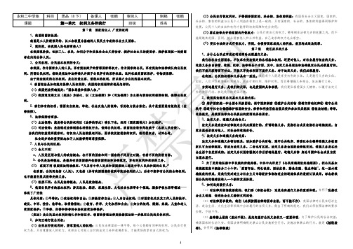 思想品德八年级下册期中考试知识点汇总