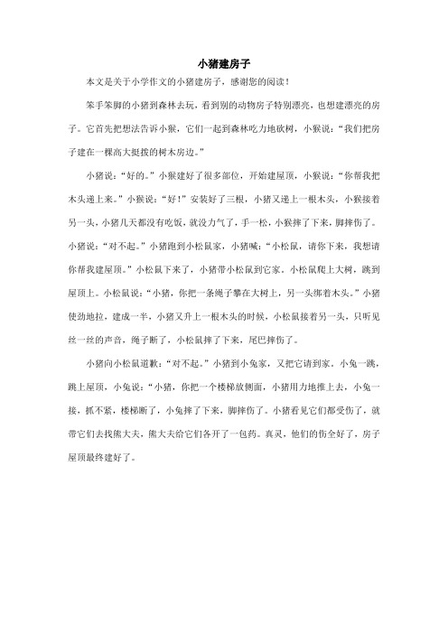 小猪建房子_小学作文_1