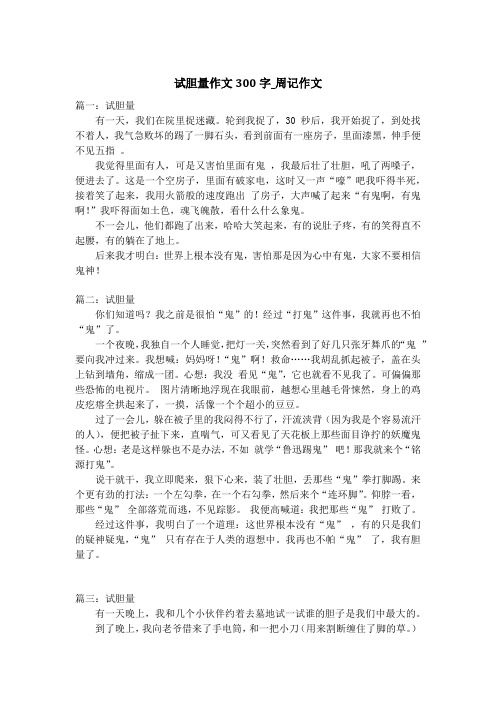 试胆量作文300字_周记作文