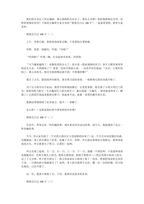 剪狗毛日记400字