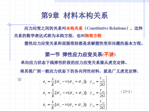 材料成型原理第9章_材料的本构关系