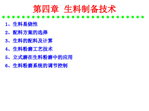 水泥工艺生产 硅酸盐水泥的原料及配料计算