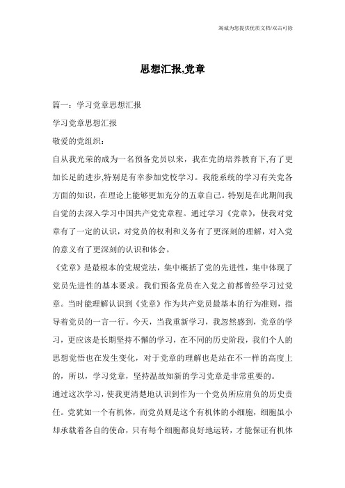 思想汇报,党章