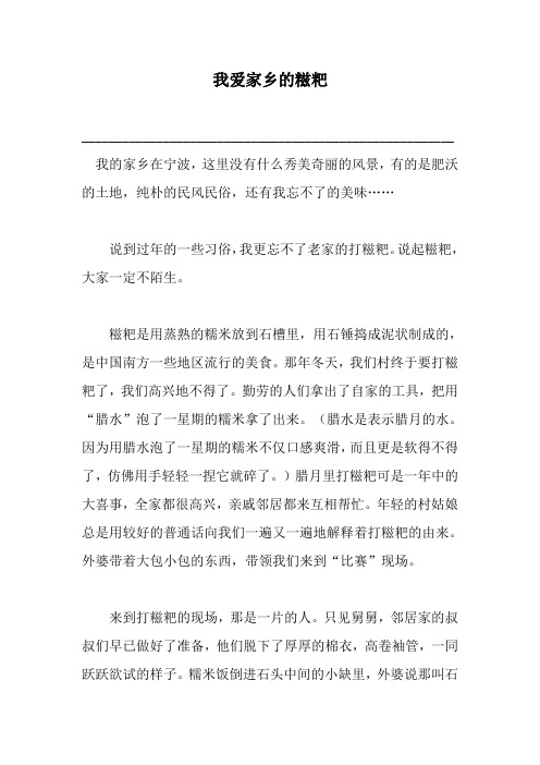我爱家乡的糍粑—高中作文