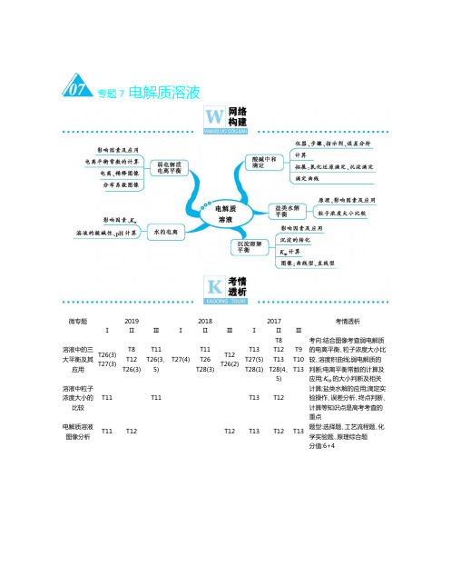 高考高三化学二轮专题复习讲义 专题7  电解质溶液