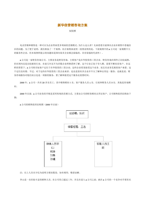 新华信营销咨询方案