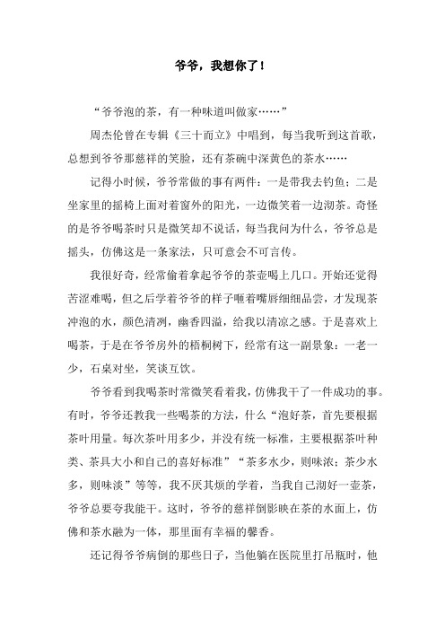 爷爷,我想你了!