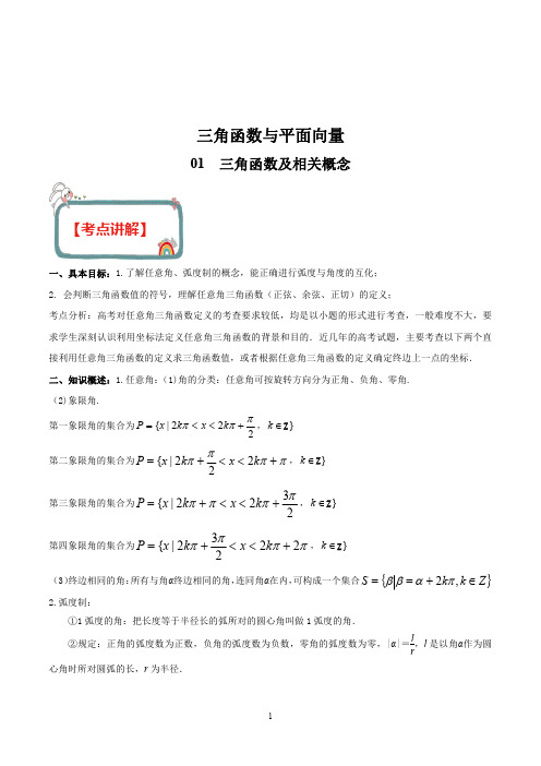 2020年高考数学(理)高频核心考点专题：三角函数与解三角形10个专题 (全国版含解析)