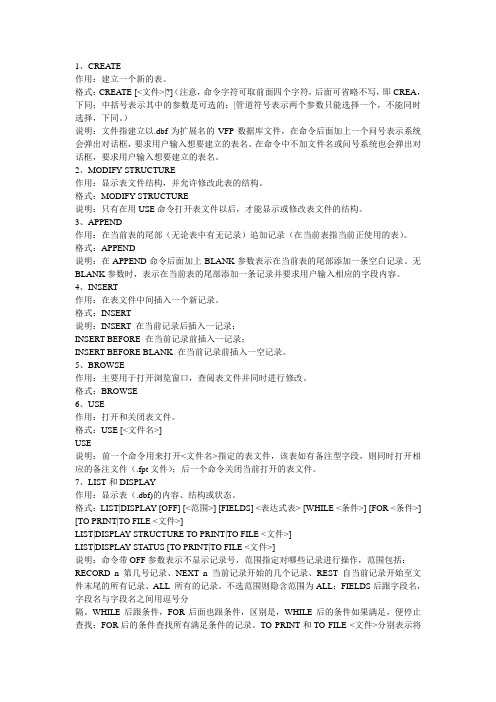 VF常见命令