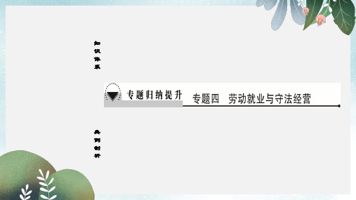 高中政治专题4劳动就业与守法经营专题归纳提升课件新人教版选修5