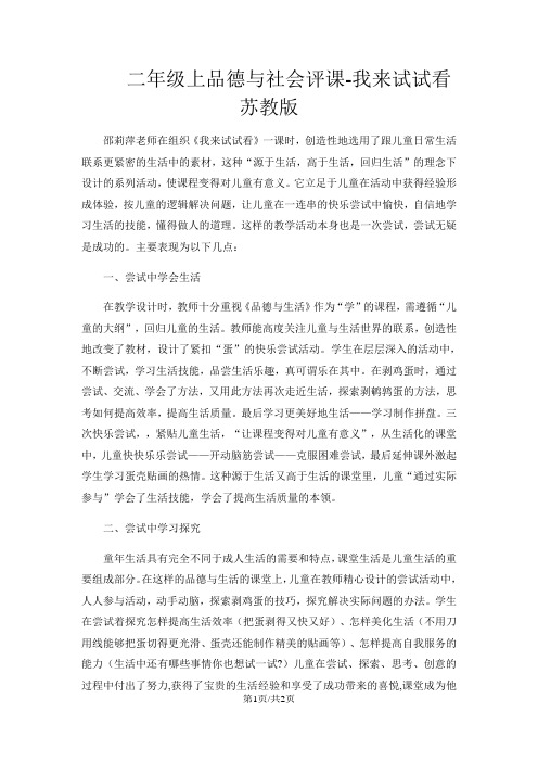 二年级上品德与社会评课我来试试看_苏教版