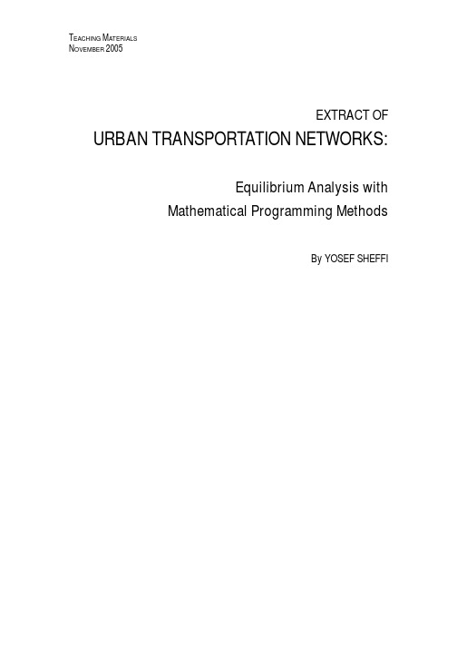 URBAN TRANSPORTATION NETWORKS
