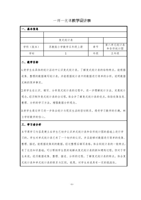 新苏教版五年级数学上册《 统计表和条形统计图(二)  六 统计表和条形统计图(二)(通用)》优课导学案_4