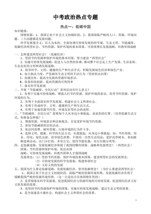 中考政治热点专题