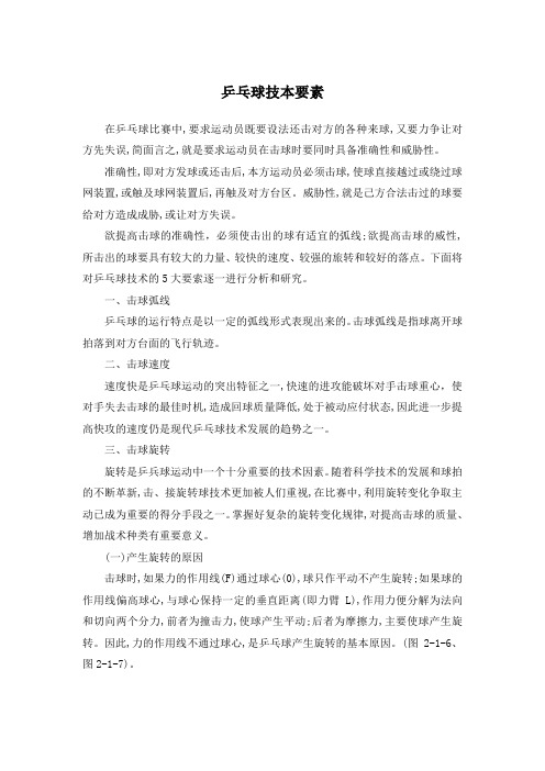乒乓球技本要素二、击球旋转