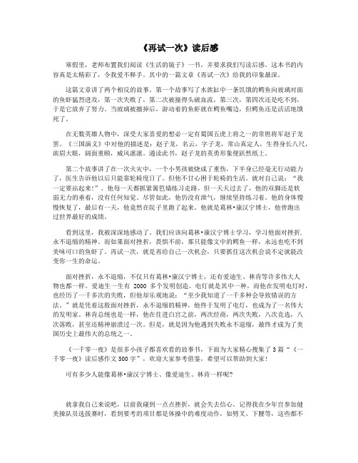 《再试一次》读后感