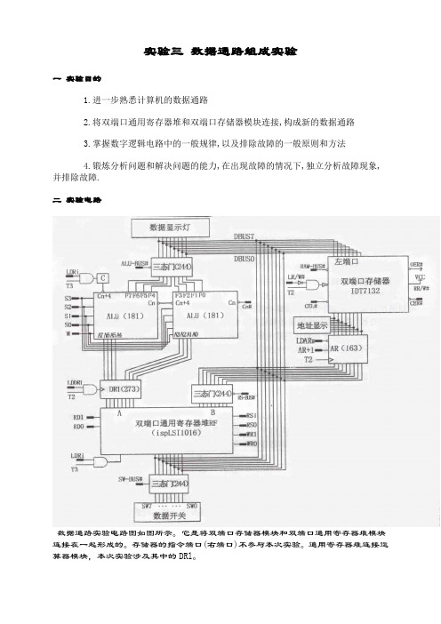 实验三数据通路组成实验
