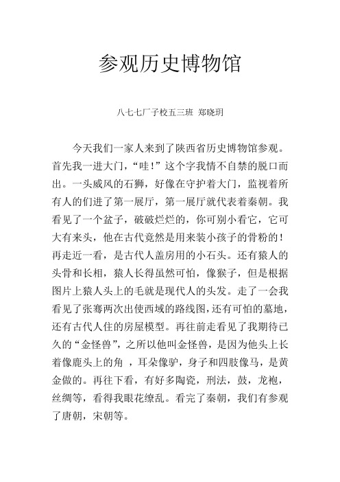 参观历史博物馆 作文