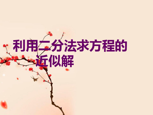 【同步课堂】北师大版高中数学必修一第四章1.2 利用二分法求方程的近似解教学课件(共17张PPT)