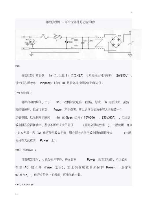 开关电源原理图各元件功能详解