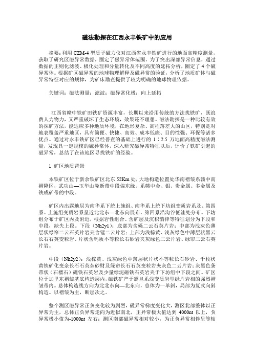 磁法勘探在江西永丰铁矿中的应用