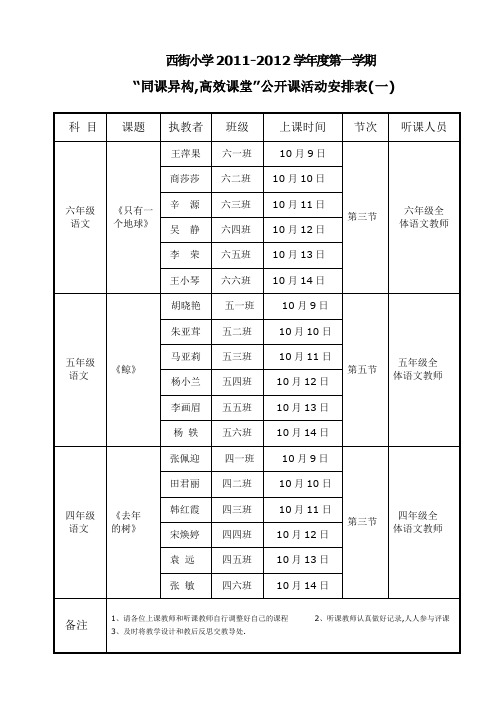 同课异构