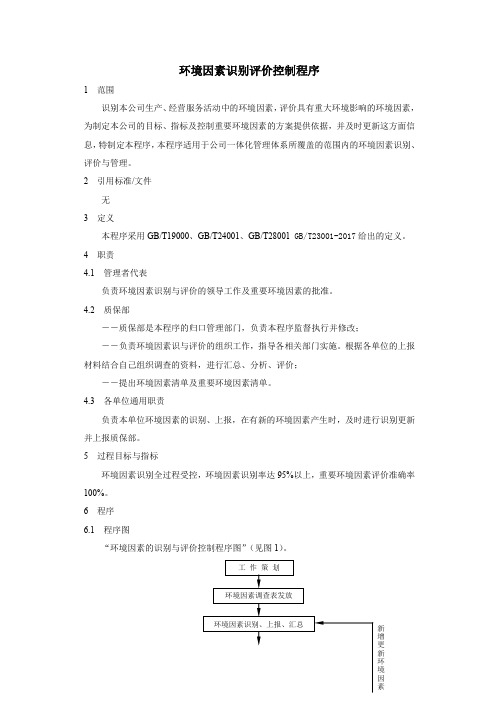 环境因素识别评价控制程序