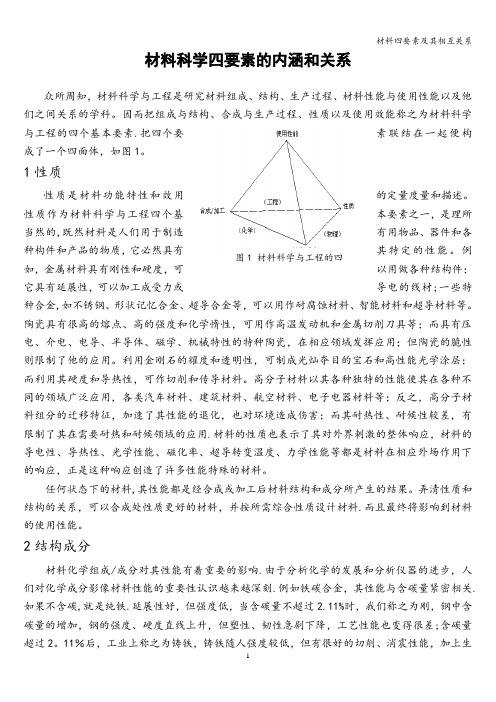 材料四要素及其相互关系