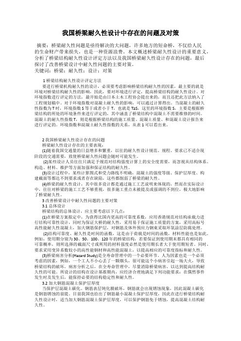 我国桥梁耐久性设计中存在的问题及对策
